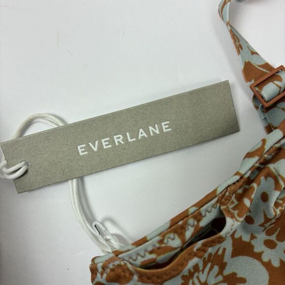 Everlane Renew Squareneck Bikini Top XS Floral Print Swim Gym Workout NWT - Picture 7 of 8